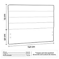 Cabeceira Quarto Casal Greta 140cm Corano Preto - 6