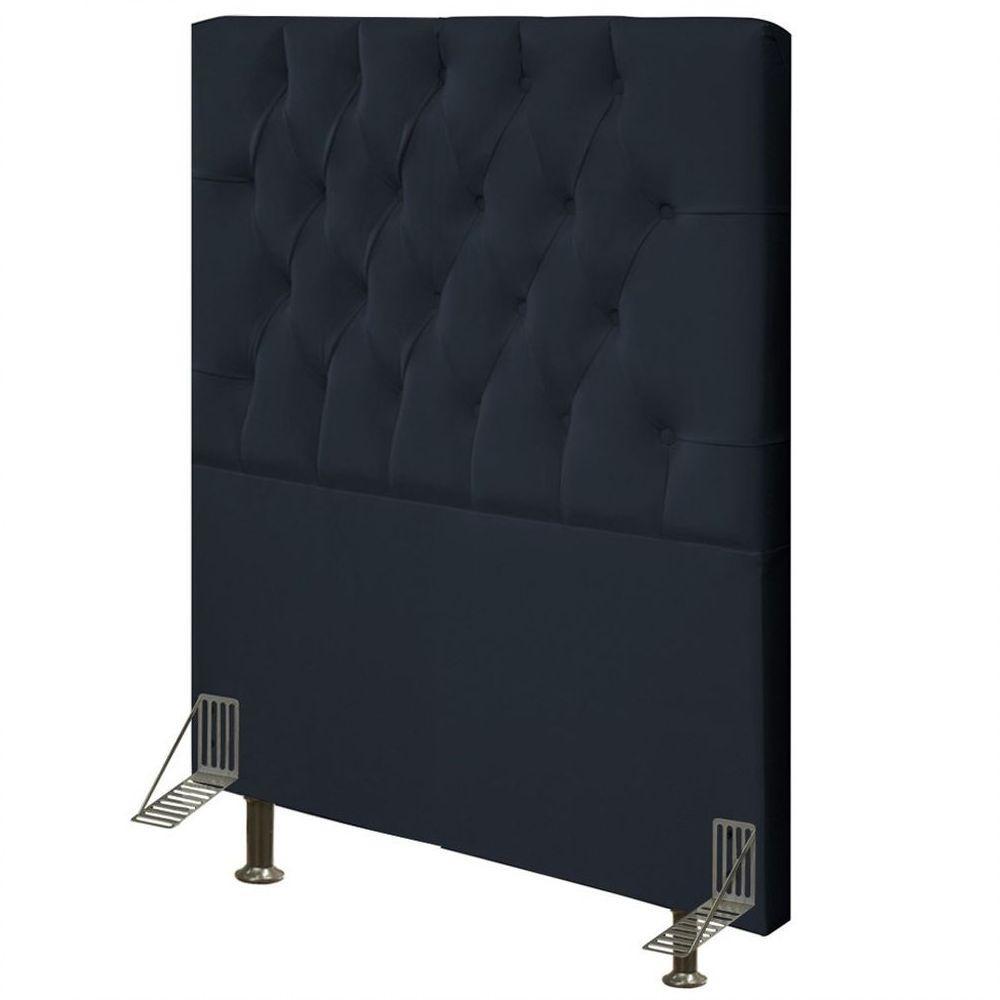 Cabeceira Cama Box Solteiro 90cm Diamante D10 Corano Preto - 1