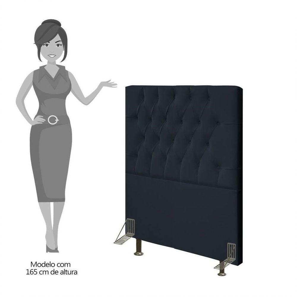 Cabeceira Cama Box Solteiro 90cm Diamante D10 Corano Preto - 3