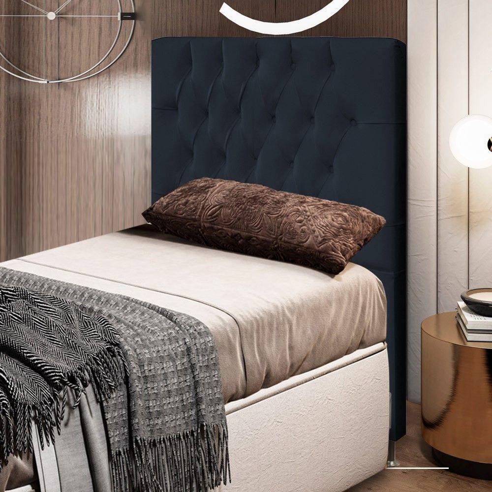 Cabeceira Cama Box Solteiro 90cm Diamante D10 Corano Preto - 6