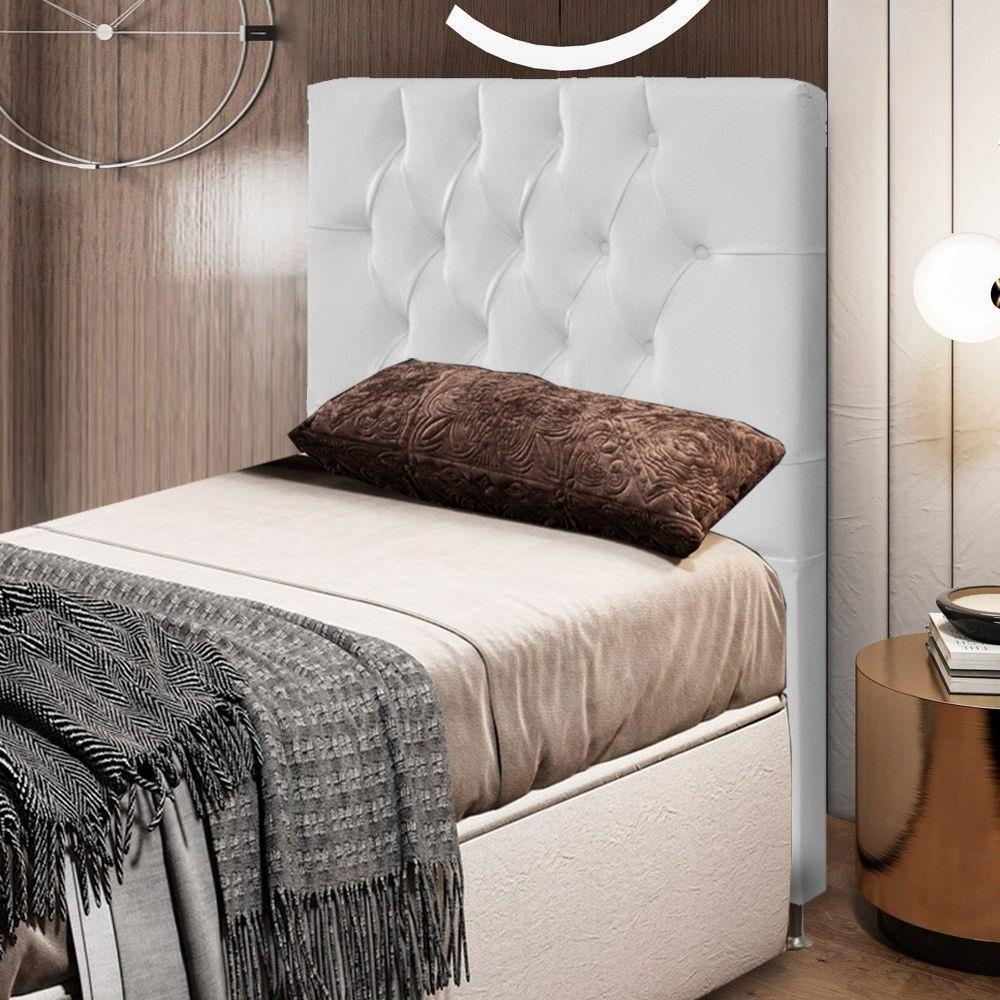 Cabeceira Cama Box Solteiro 90cm Diamante D10 Corano Branco - 8