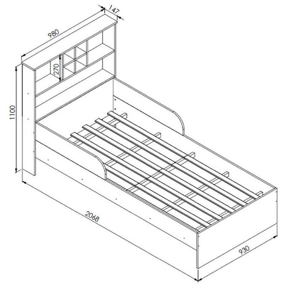 Cama Infantil Com Estante E Protetores 90 House Art In Móveis Branco - 2