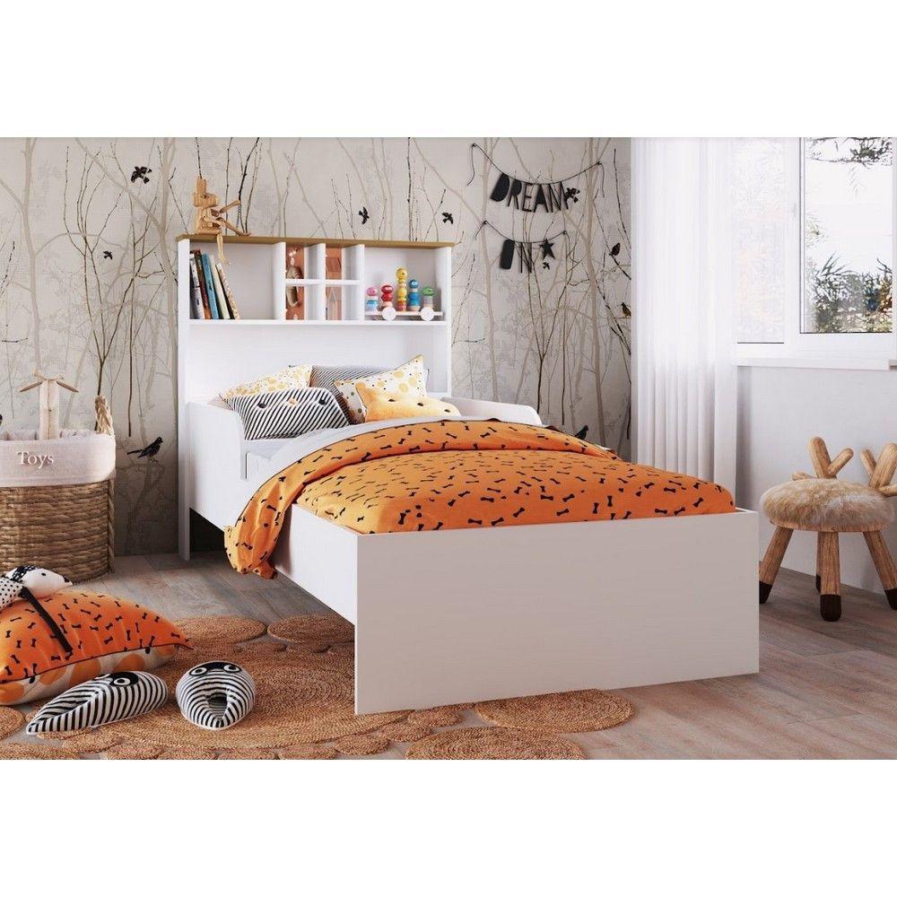Cama Infantil Com Estante E Protetores 90 House Art In Móveis Branco - 5