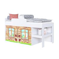 Cama Infantil Com Protetor E Cortina 90 Imaginação Meu Fofinho Art In Móveis Branco - 1