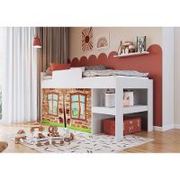 Cama Infantil Com Protetor E Cortina 90 Imaginação Meu Fofinho Art In Móveis Branco - 5