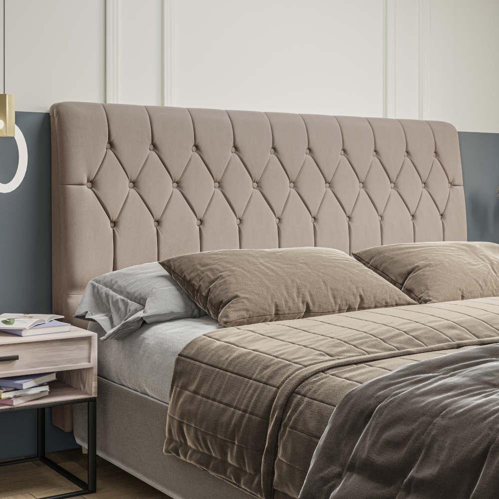 Cabeceira King Estofada Veloplus Dobuê Istambul Mascavo - 1