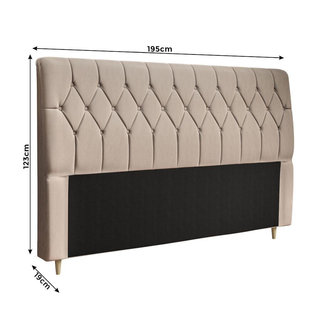 Cabeceira King Estofada Veloplus Dobuê Istambul Mascavo - 2