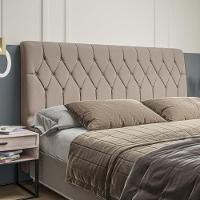 Cabeceira King Estofada Veloplus Dobuê Istambul Mascavo - 1