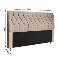 Cabeceira King Estofada Veloplus Dobuê Istambul Mascavo - 2