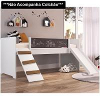 Cama Infantil Playground Com Escorregador E Quadro By710 Branco - 5
