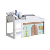 Cama Infantil Com Protetor E Cortina Alegria Meu Fofinho Art In Móveis Branco - 1