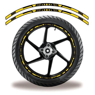 Friso De Roda Adesivo Refletivo Moto Estrela Amarelo Amarelo