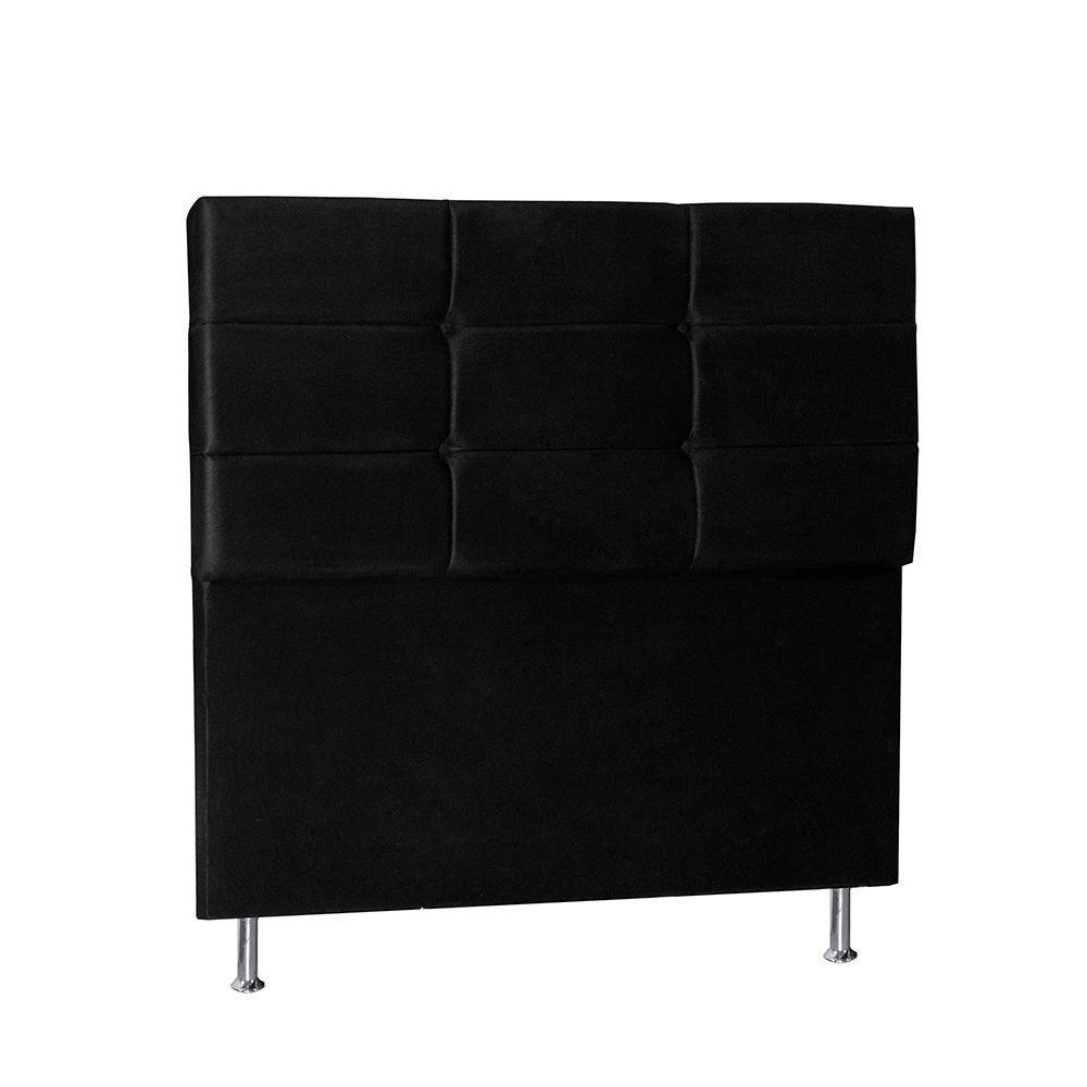 Cabeceira Casal 1,40M Toquio Suede Preto - 3