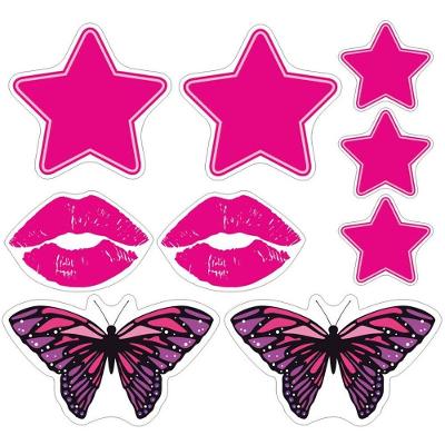 Mini Kit Adesivo Para Capacete Estrela Rosa