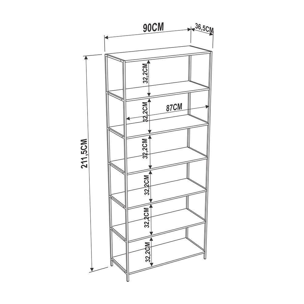 Estante Multiuso Steel Quadra com 07 Prateleiras Vermont - 2