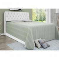 Cabeceira Box Casal Queen Isis Branco Com Capitonê Branco - 1