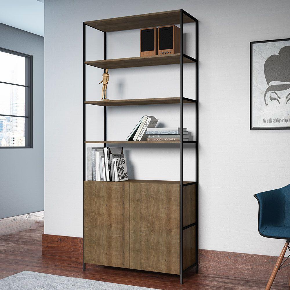 Estante Multiuso Steel Quadra 02 Portas Estilo Vermont - 6