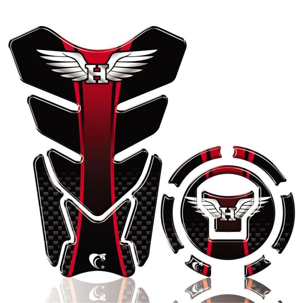 Kit Adesivo Protetor Tanque Adesivo Moto Honda Ano Acima 2018 Cor Vermelho - 1