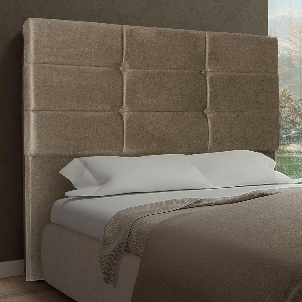 Cabeceira Casal 1,40M Toquio Suede Bege - 1
