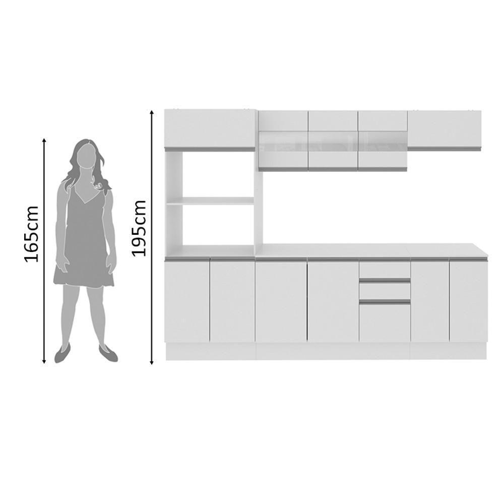 Cozinha Completa Smart Modulada com Balcão e Tampo MDF Madesa - 9