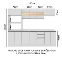 Cozinha Completa Smart Modulada com Balcão e Tampo MDF Madesa - 3