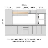 Cozinha Madesa Smart Modulada com Armário Balcão e Tampo - 6