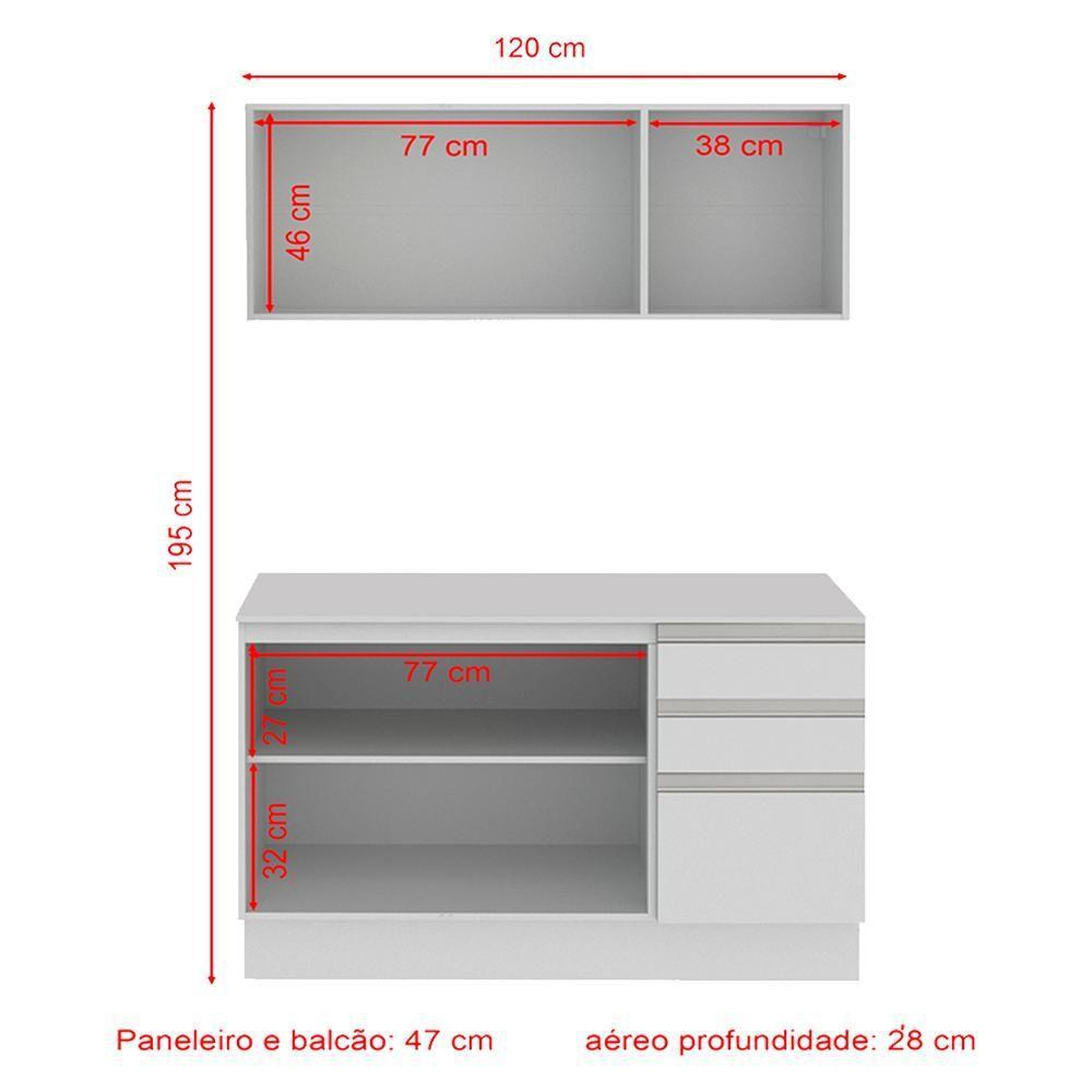 Cozinha Compacta 100% MDF Smart 120 cm Modulada Madesa - 4
