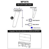 Pés Palito Retrô Kit Com 6 Unidades Multimóveis Natural - 3
