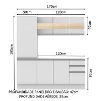 Cozinha Compacta Smart Modulada 170 cm Madesa - 8