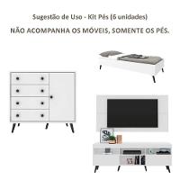 Pés Palito Retrô Kit Com 6 Unidades Multimóveis Preto - 4