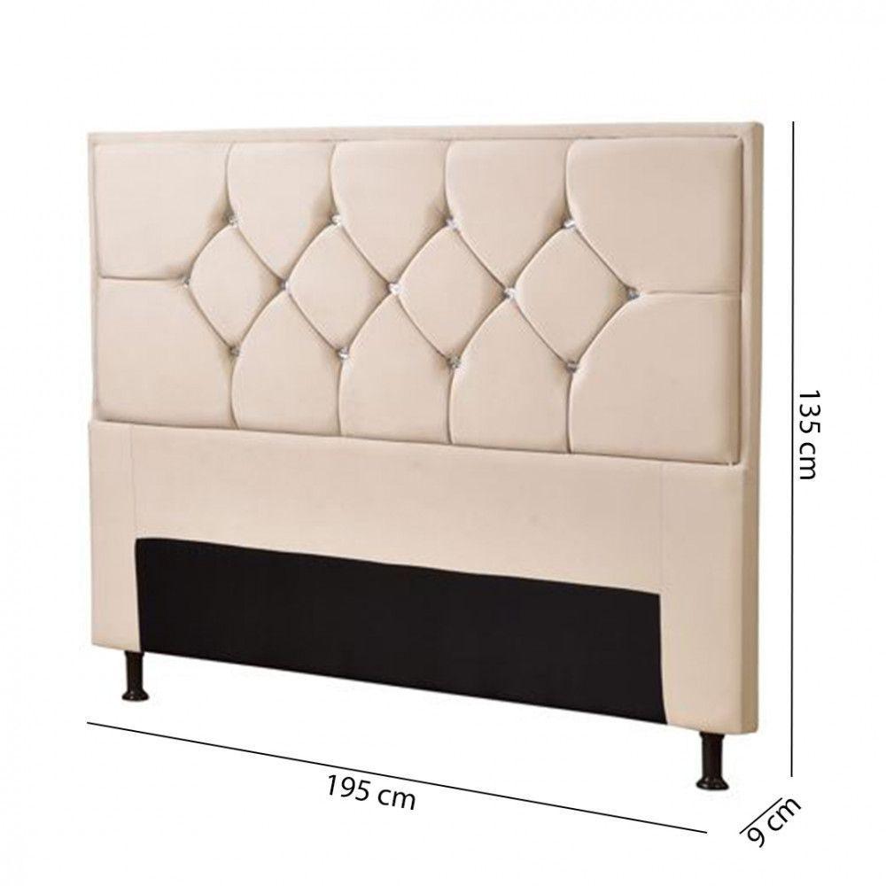 Cabeceira Js Móveis Mali King 195 Cm Marfim - 2