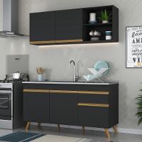 Cozinha Compacta Veneza Gb Mp2079 Com Armário E Balcão Preta - 7