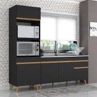 Cozinha Compacta Veneza Gb Mp2078 Com Armário E Balcão Preta - 5