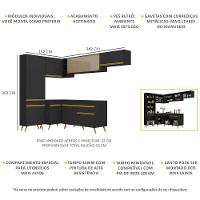 Cozinha Completa De Canto Veneza Gb Mp2052 Com Armário E Balcão Preta - 1