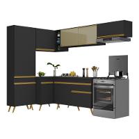 Cozinha Completa De Canto Veneza Gb Mp2052 Com Armário E Balcão Preta - 3