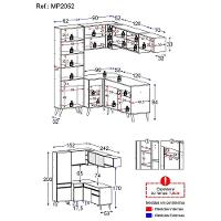 Cozinha Completa De Canto Veneza Gb Mp2052 Com Armário E Balcão Preta - 6