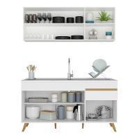 Cozinha Compacta Veneza Gw Mp2079 Com Armário E Balcão Branca