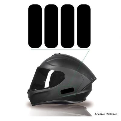 Kit Adesivo Capacete Refletivo Moto Axxis Ls2 Agv Ebf Preto Preto