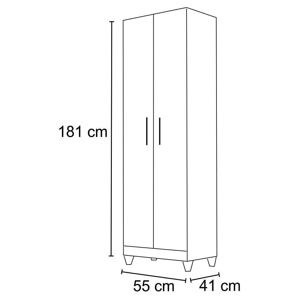 Armário Multiuso Organizador 2 Portas Astrid M07 Branco - 2
