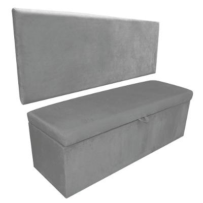 Kit Calçadeira Painel Clean 140cm Suede Grafite