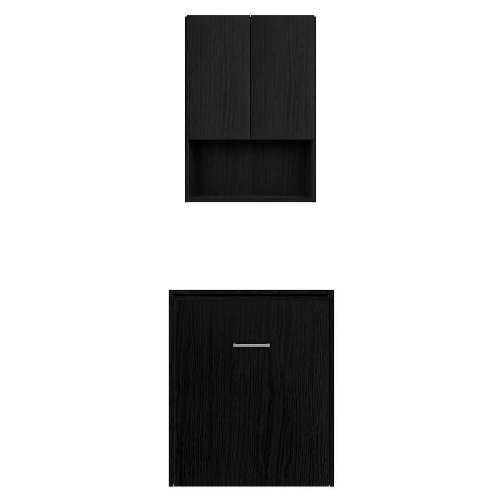 Armário Lavanderia 2 Portas c/Mesa Dobrável Ibiza Preto - 6