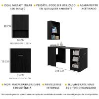 Armário Lavanderia 2 Portas c/Mesa Dobrável Ibiza Preto - 2