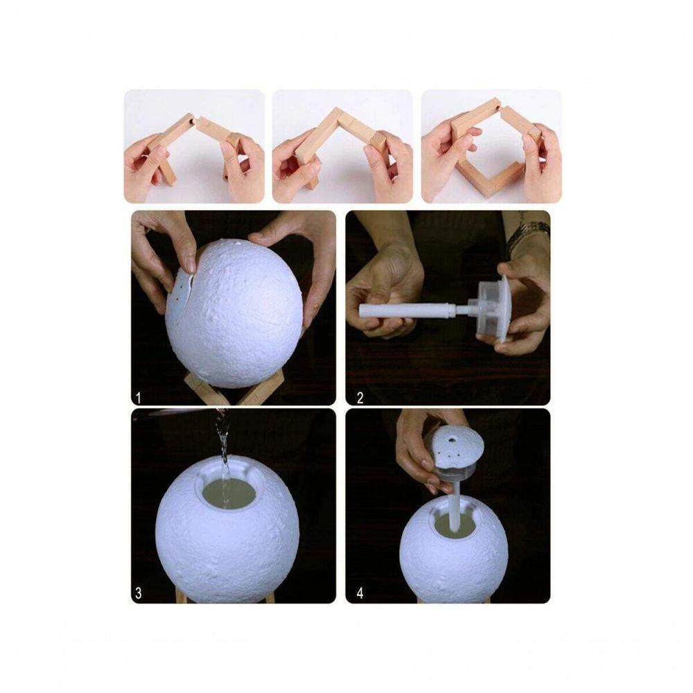 Umidificador Purificador De Ar Lua Cheia Com Iluminação Led Fragrâncias - 1