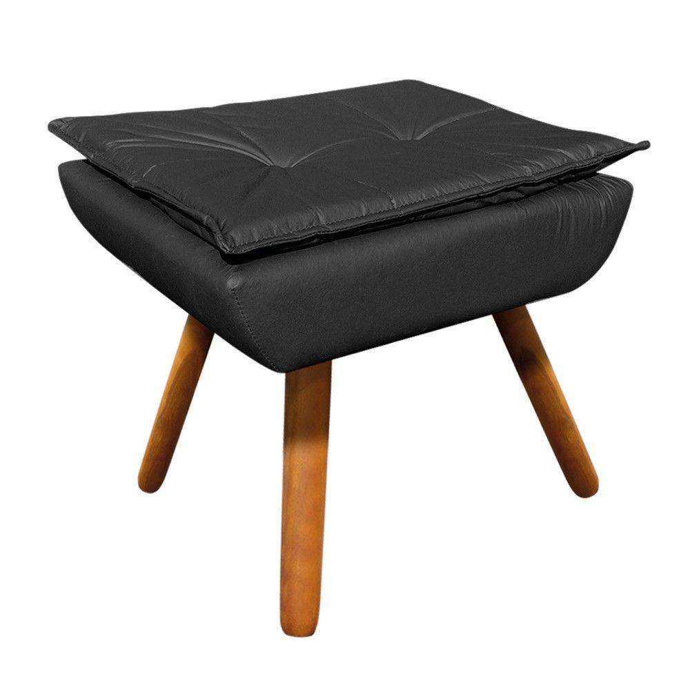 Kit 02 Puffs Opala Corino Pés Palito Castanho - D'Rossi - 4