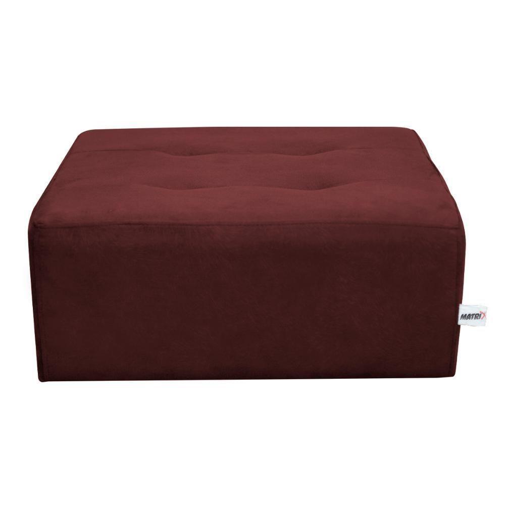 Puff Para Sala Com Pés Com Alumínio Veludo Vinho Marinho - 5