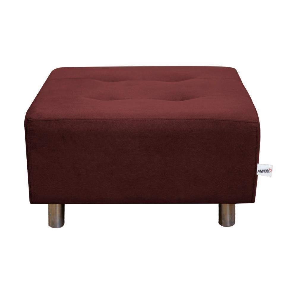 Puff Para Sala Com Pés Com Alumínio Veludo Vinho Marinho - 7