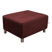 Puff Para Sala Com Pés Com Alumínio Veludo Vinho Marinho - 1