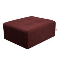 Puff Para Sala Com Pés Com Alumínio Veludo Vinho Marinho