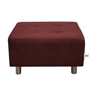 Puff Para Sala Com Pés Com Alumínio Veludo Vinho Marinho - 7