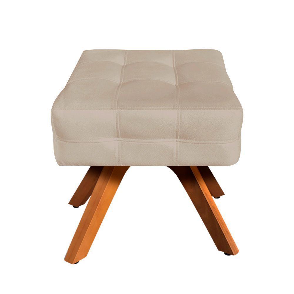 Puff Giratório Elisa Suede Base Madeira Mm30 D´rossi Bege - 9